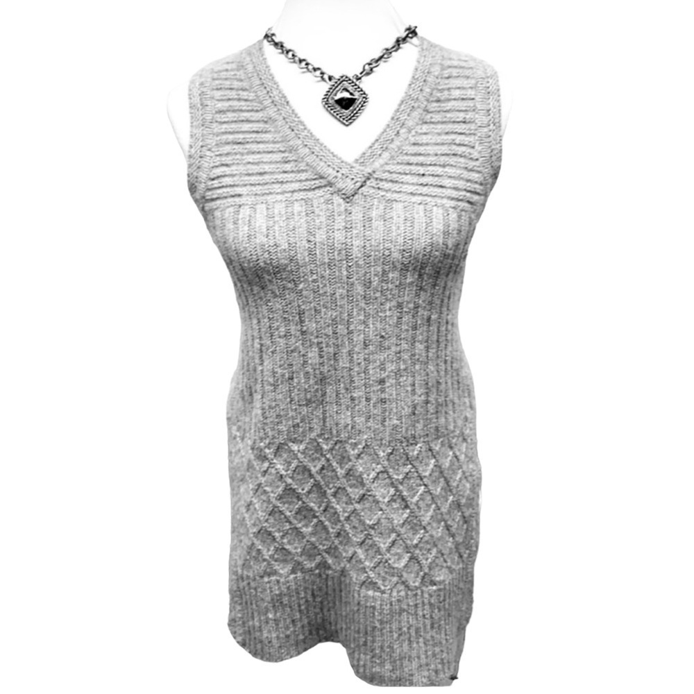 Adrienne Vittadini Wool Basket Weave Accents Sweater